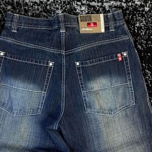 Y2k baggy skater Southpole red tab denim jeans size 34